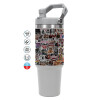 GREY color, 890ml (30oz) stainless Steel Tumbler with Handle