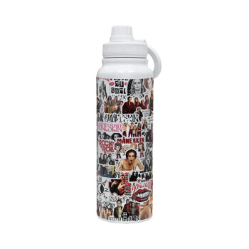Maneskin stickers, 1L Stainless Steel Thermal Bottle with Phone Holder & Double Wall Insulation