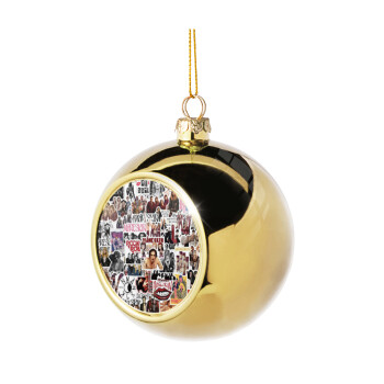 Maneskin stickers, Χριστουγεννιάτικη μπάλα δένδρου Χρυσή 8cm