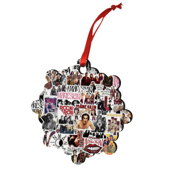 Maneskin stickers, Christmas ornament snowflake wooden 7.5cm