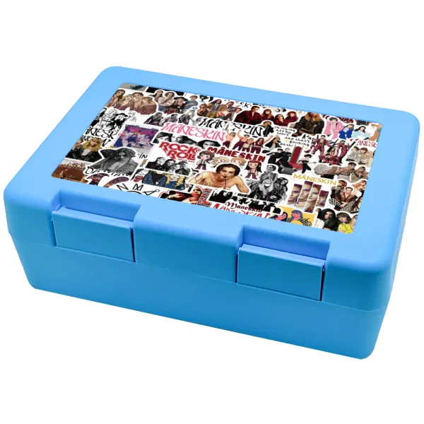 Maneskin stickers — Παιδικό δοχείο κολατσιού ΓΑΛΑΖΙΟ 185x128x65mm (BPA free πλαστικό)