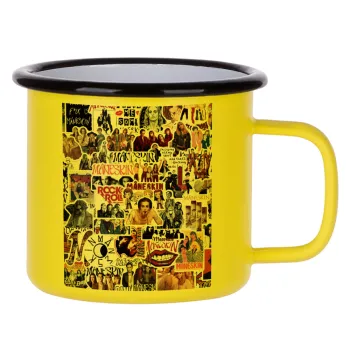 Maneskin stickers, Metallic enamel MATT Yellow cup 360ml