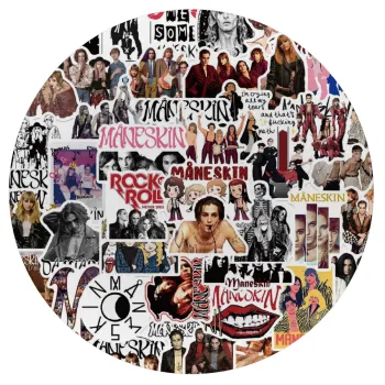 Maneskin stickers, Mousepad Στρογγυλό 20cm