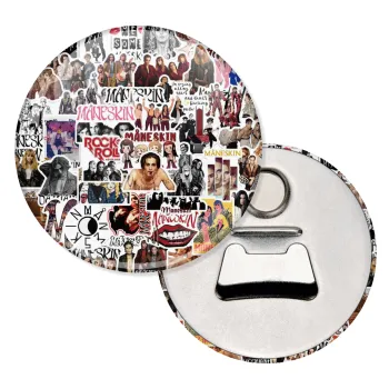 Maneskin stickers, Μαγνητάκι και ανοιχτήρι μπύρας στρογγυλό διάστασης 5,9cm