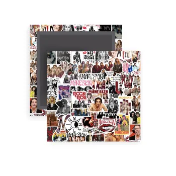 Maneskin stickers, Μαγνητάκι ψυγείου τετράγωνο διάστασης 5x5cm