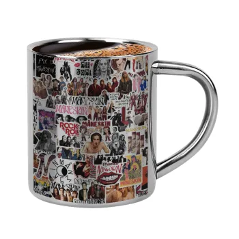 Maneskin stickers, Double-wall metal cup for espresso (220ml)