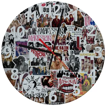 Maneskin stickers, Ρολόι τοίχου γυάλινο (30cm)
