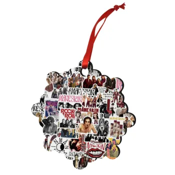 Maneskin stickers, Christmas ornament snowflake wooden 7.5cm