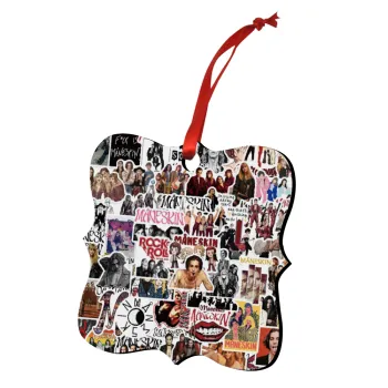 Maneskin stickers, Christmas ornament polygon wooden 7.5cm