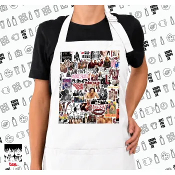 Maneskin stickers, Ποδιά μακριά Σεφ ολόσωμη με τσέπες white (ΕΝΗΛΙΚΩΝ)