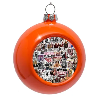 Maneskin stickers, Orange Christmas tree ornament bauble 8cm