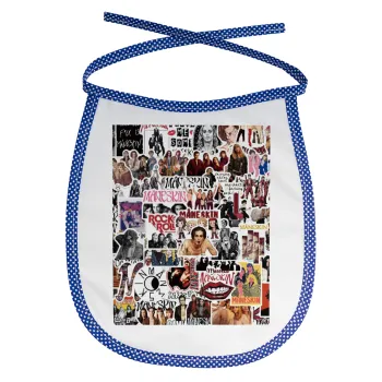 Maneskin stickers, Σαλιάρα μωρού αλέκιαστη με κορδόνι Μπλε