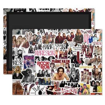 Maneskin stickers, Ορθογώνιο μαγνητάκι ψυγείου διάστασης 9x6cm
