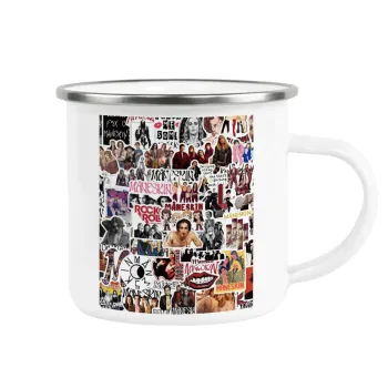 Maneskin stickers, Κούπα Μεταλλική εμαγιέ λευκη 360ml