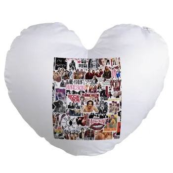 Maneskin stickers, Μαξιλάρι καναπέ καρδιά 40x40cm περιέχεται το  γέμισμα