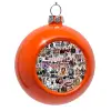 Orange Christmas tree ornament bauble 8cm