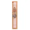 Easter Set, wooden keychain & scented flat Easter candle (30cm) (PINK)