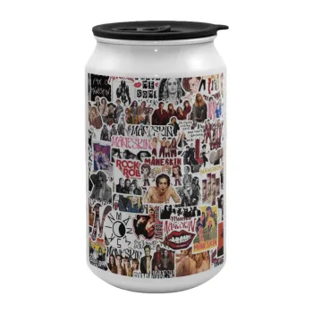 Maneskin stickers, Κούπα ταξιδιού μεταλλική με καπάκι (tin-can) 500ml