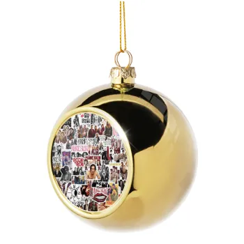 Maneskin stickers, Golden Christmas tree ball ornament 8cm