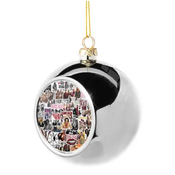Maneskin stickers, Silver 8cm Christmas tree ball ornament