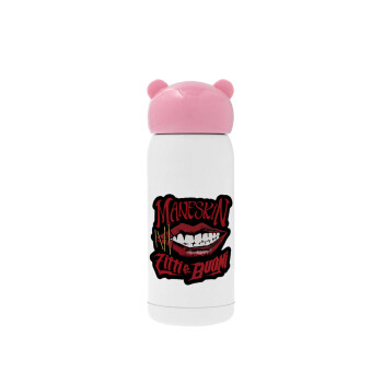 Maneskin lips, Pink stainless steel thermal flask, 320ml