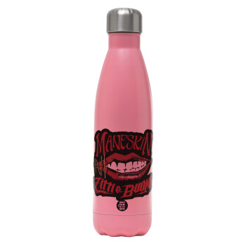 Maneskin lips, Metal mug thermos Pink Mat (Stainless steel), double wall, 500ml