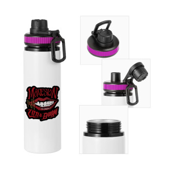 Maneskin lips, Μεταλλικό παγούρι νερού με καπάκι ασφαλείας, αλουμινίου 850ml