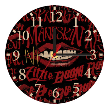 Maneskin lips, Ρολόι τοίχου ξύλινο plywood (20cm)