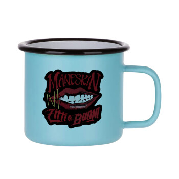 Maneskin lips, Κούπα Μεταλλική εμαγιέ ΜΑΤ σιέλ 360ml