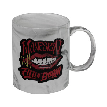 Maneskin lips, Κούπα κεραμική, marble style (μάρμαρο), 330ml