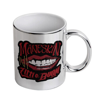 Maneskin lips, Mug ceramic, silver mirror, 330ml