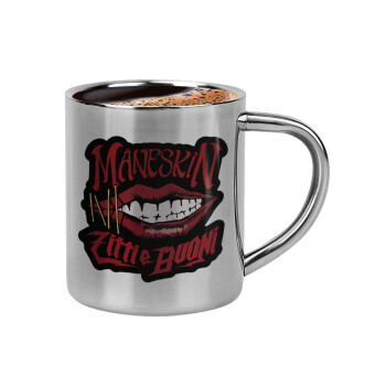 Maneskin lips, Double-wall metal cup for espresso (220ml)