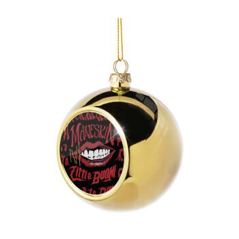 Maneskin lips, Χριστουγεννιάτικη μπάλα δένδρου Χρυσή 8cm
