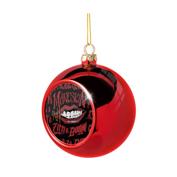 Maneskin lips, Χριστουγεννιάτικη μπάλα δένδρου Κόκκινη 8cm