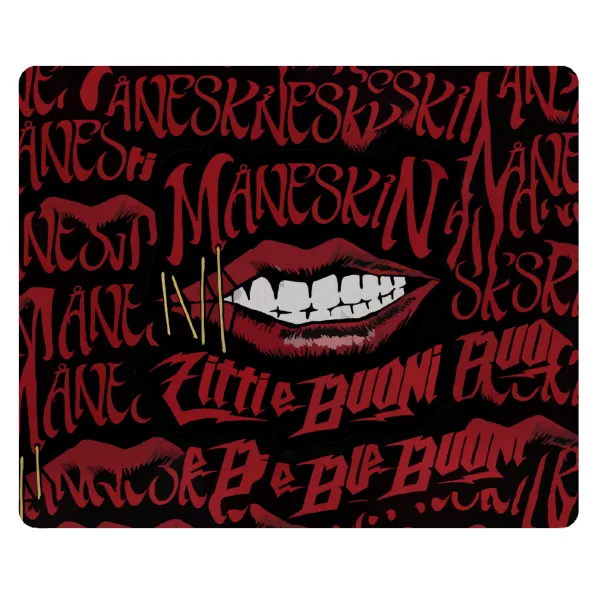 Maneskin lips — Mousepad ορθογώνιο 23x19cm