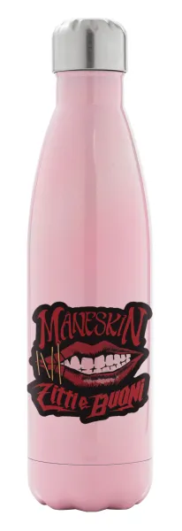 Maneskin lips — Μεταλλικό παγούρι θερμός Ροζ Ιριδίζον (Stainless steel), διπλού τοιχώματος, 500ml