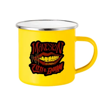 Maneskin lips, Yellow Enamel Metallic Cup 360ml