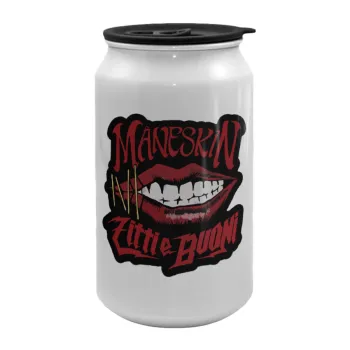 Maneskin lips, Κούπα ταξιδιού μεταλλική με καπάκι (tin-can) 500ml
