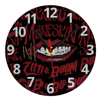 Maneskin lips, Ρολόι τοίχου γυάλινο (20cm)