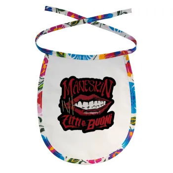 Maneskin lips, Σαλιάρα μωρού αλέκιαστη με κορδόνι Χρωματιστή