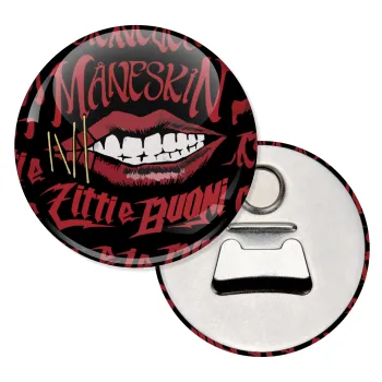 Maneskin lips, Μαγνητάκι και ανοιχτήρι μπύρας στρογγυλό διάστασης 5,9cm