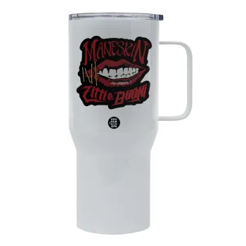 Maneskin lips, Mega Stainless steel Tumbler with lid, double wall 750L
