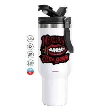 Maneskin lips, Mega Stainless steel Tumbler with lid, double wall 1,2L