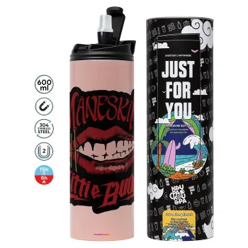 Maneskin lips, Tumbler stainless steel PINK 600ml