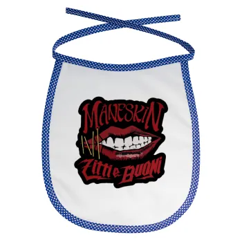 Maneskin lips, Σαλιάρα μωρού αλέκιαστη με κορδόνι Μπλε