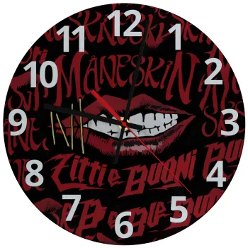 Maneskin lips, Ρολόι τοίχου γυάλινο (30cm)