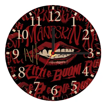 Maneskin lips, Ρολόι τοίχου ξύλινο plywood (20cm)