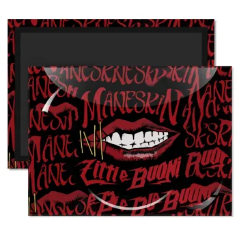 Maneskin lips, Ορθογώνιο μαγνητάκι ψυγείου διάστασης 9x6cm