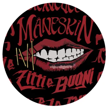 Maneskin lips, Mousepad Round 20cm
