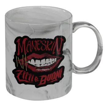 Maneskin lips, Mug ceramic marble style, 330ml